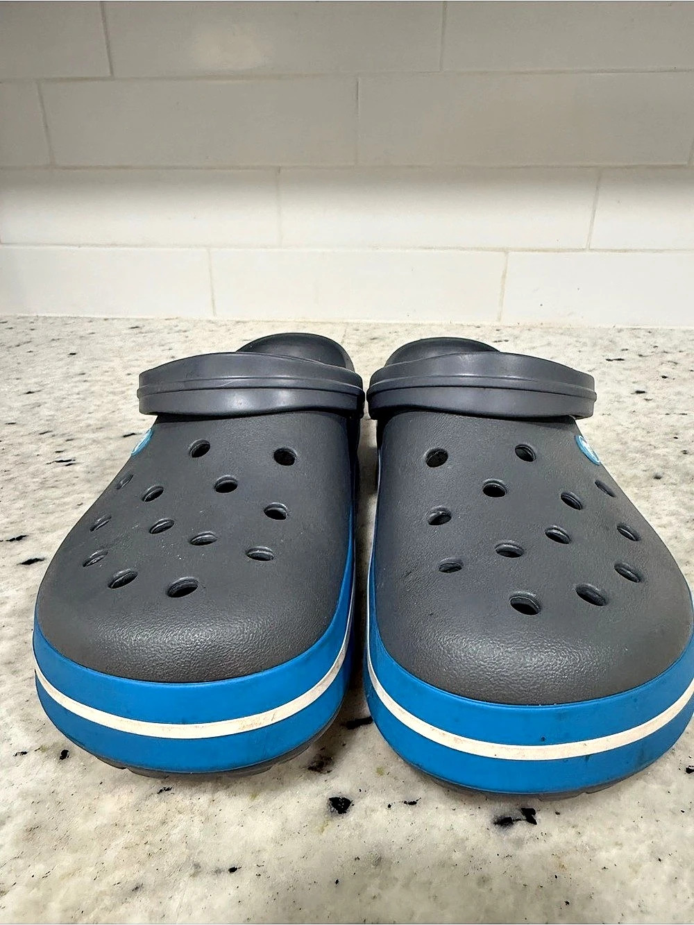 Crocs Men's Crocband Clog Black & Blue US M 13